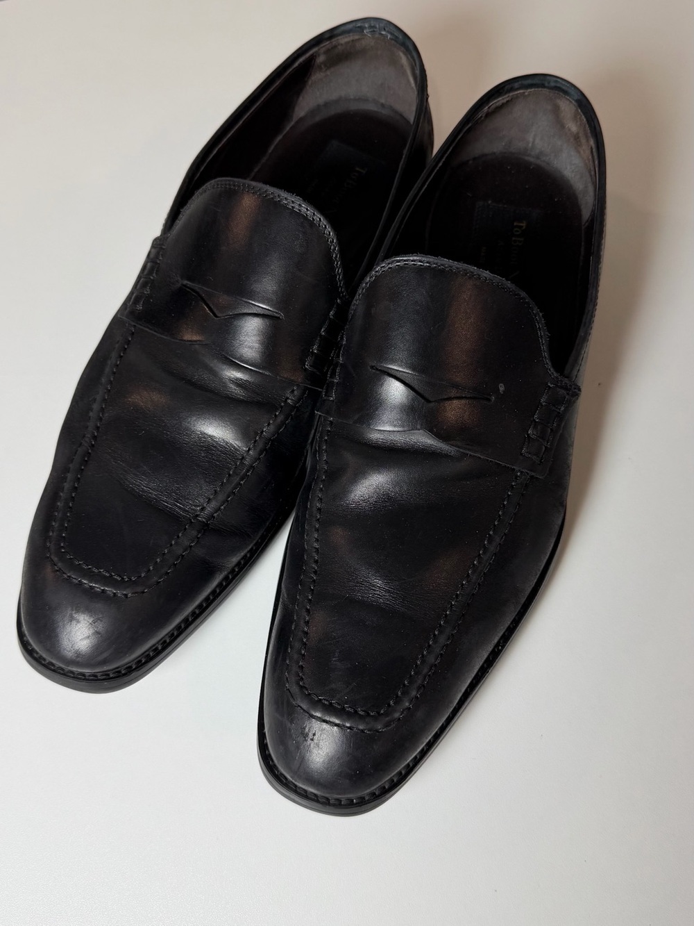 To Boot New York Adam Derrick 9.5 Classic Black Leather Men’s Penny Loafers